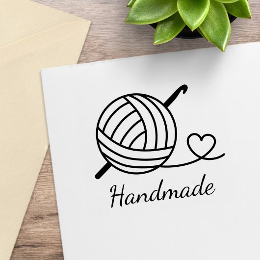 Knitting Crocheting Yarn Handmade Rubberstempel