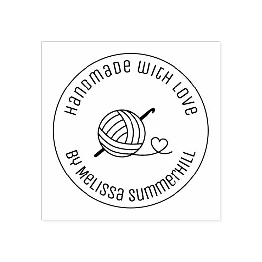 Knitting Crocheting Yarn Handmade with Love 4 Rubberstempel (Afrduk)
