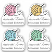 Knitting Crocheting Yarn Made with Love, set 4 Sticker (Voorkant)