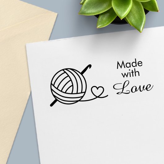 Knitting Crocheting Yarn - Made with Love Zelfinktende Stempel