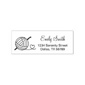 Knitting Crocheting Yarn Return Address Rubberstempel (Afrduk)