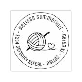 Knitting Crocheting Yarn Round Address 1 Zelfinktende Stempel (Design)