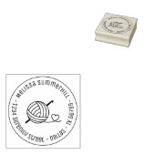 Knitting Crocheting Yarn Round Address 2 Rubberstempel (Gestempeld)