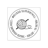 Knitting Crocheting Yarn Round Address 2 Rubberstempel (Afrduk)