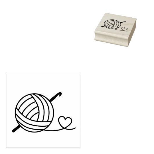 Knitting Crocheting Yarn Rubberstempel (Gestempeld)