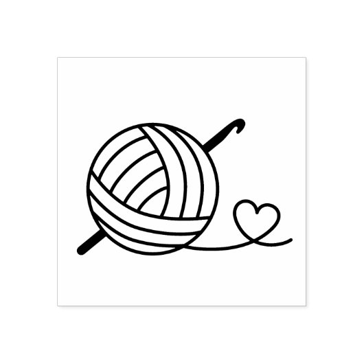 Knitting Crocheting Yarn Rubberstempel (Afrduk)