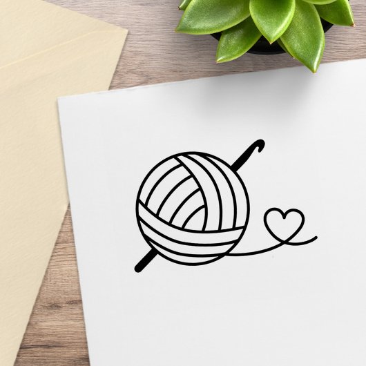Knitting Crocheting Yarn Rubberstempel