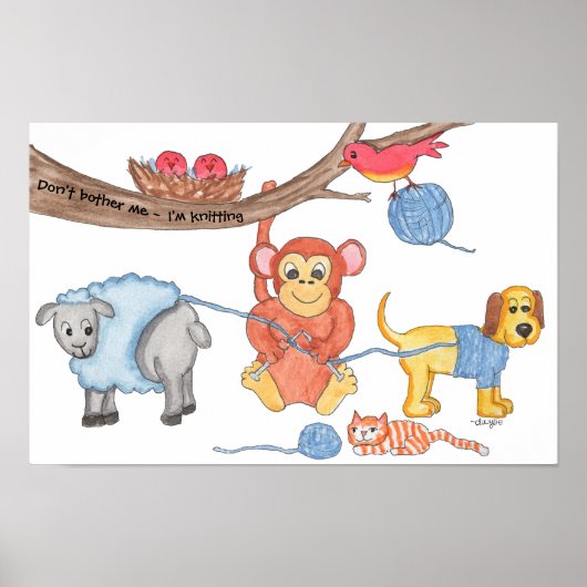 Knitting - Don't Bother Me - I'm Knitting Poster (Voorkant)