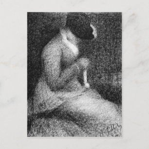 Knitting door Georges Seurat Briefkaart