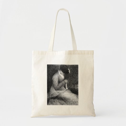 Knitting door Georges Seurat Tote Bag (Voorkant)