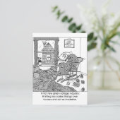 Knitting, een Groene Cottage-industrie Briefkaart (Staand voorkant)