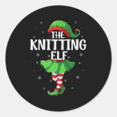 Knitting Elf Christmas Girls Women Elf Squad Xmas  Ronde Sticker (Voorkant)