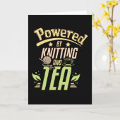 Knitting en thee kaart (Gele Bloem)