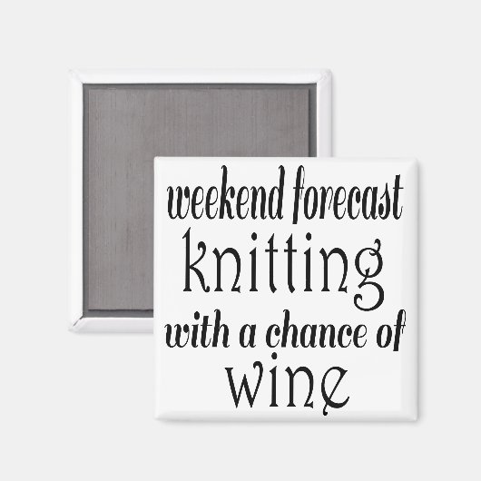 Knitting en wijn magneet (Voorkant / Achterkant)