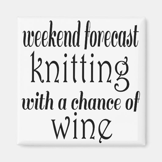 Knitting en wijn magneet (Voorkant)