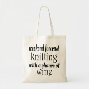 Knitting en wijn tote bag