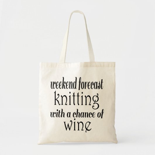 Knitting en wijn tote bag (Voorkant)