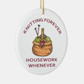 Knitting Forever Keramisch Ornament (Rechts)