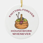 Knitting Forever Keramisch Ornament (Voorkant)
