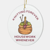 Knitting Forever Keramisch Ornament (Links)