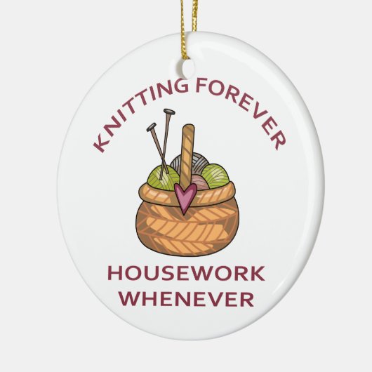 Knitting Forever Keramisch Ornament (Links)