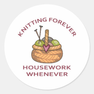 KNITTING FOREVER RONDE STICKER