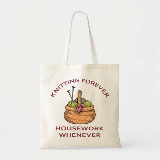 Knitting Forever Tote Bag (Voorkant)