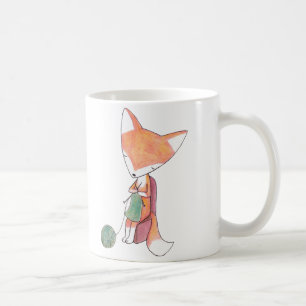 Knitting Fox Mok Knitting Lovers Graphic Fox Art