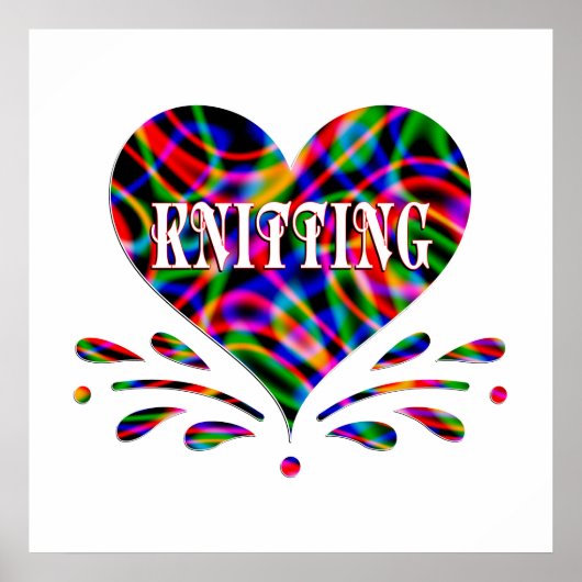 Knitting Fun Heart Poster (Voorkant)