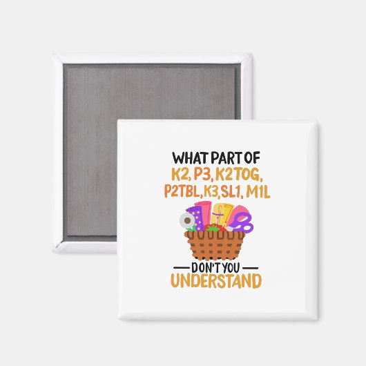 Knitting Funny Knitting Quotes Magneet (Voorkant / Achterkant)