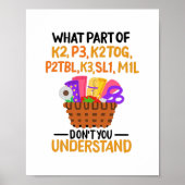 Knitting Funny Knitting Quotes Poster (Voorkant)