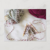 Knitting & garen op witvlotten briefkaart (Voorkant)