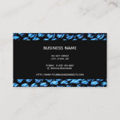 Knitting Garter Stitch Blue Texture Visitekaartje (Achterkant)