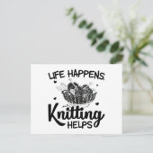 Knitting | geschenken voor het naaien van breihaak briefkaart (Staand voorkant)