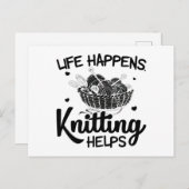 Knitting | geschenken voor het naaien van breihaak briefkaart (Voorkant / Achterkant)