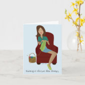 Knitting Gift Wenskaart Kaart (Gele Bloem)