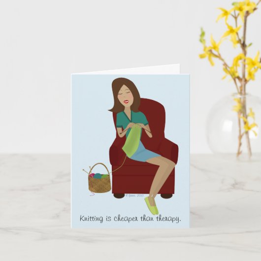 Knitting Gift Wenskaart Kaart (Gele Bloem)