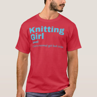 Knitting Girl Knitting (7) T-shirt