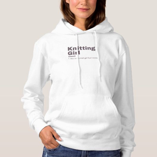 Knitting Girl - Knitting Hoodie (Voorkant)