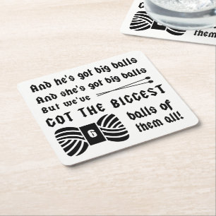 Knitting ・ Grote Kogels van de ambachten van Yarn Kartonnen Onderzetters