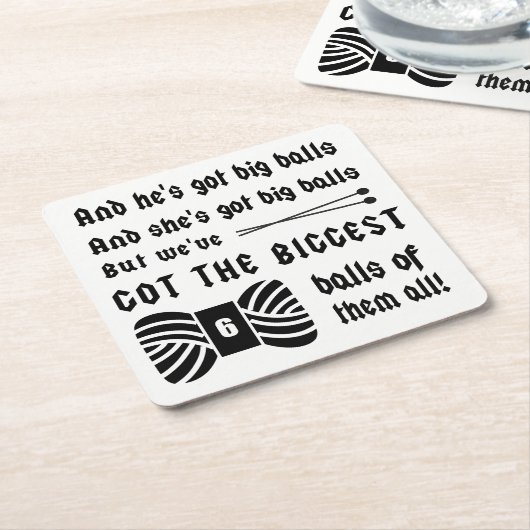 Knitting ・ Grote Kogels van de ambachten van Yarn Kartonnen Onderzetters (Schuin)