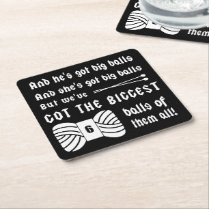 Knitting ・ Grote Kogels van de Jarn Crafts Dark Kartonnen Onderzetters