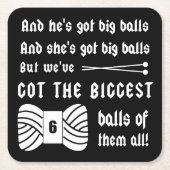 Knitting ・ Grote Kogels van de Jarn Crafts Dark Kartonnen Onderzetters (Voorkant)