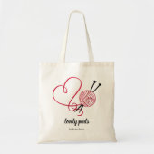 Knitting haakgaren ball logo, douanenaam tote bag (Voorkant)