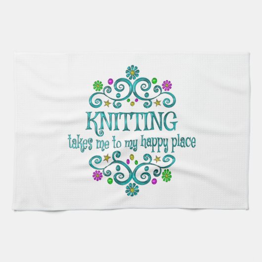 Knitting Happy Place Theedoek (Horizontaal)