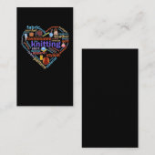 Knitting Heart Yarn Lover Visitekaartje (Voorkant / Achterkant)