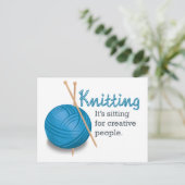 Knitting...Het zit voor creatieve mensen. Briefkaart (Staand voorkant)