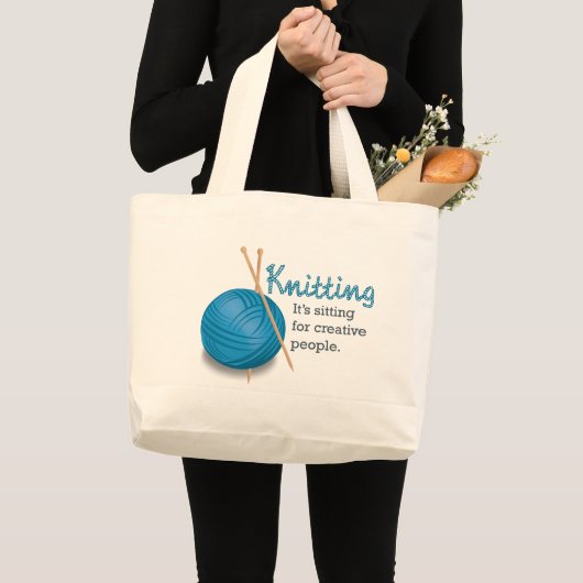 Knitting...Het zit voor creatieve mensen. Grote Tote Bag (Voorkant (product))