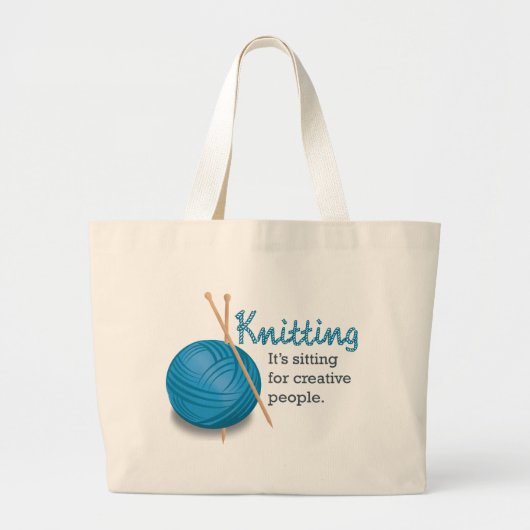 Knitting...Het zit voor creatieve mensen. Grote Tote Bag (Voorkant)