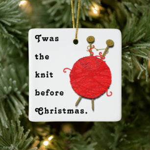 Knitting Holiday Gifts Keramisch Ornament